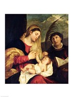 Madonna and Child with SS. Stephen, Jerome and Maurice Fine Art Print