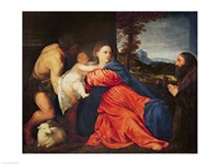 Virgin and Infant with Saint John the Baptist and Donor Fine Art Print
