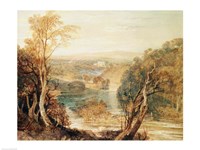 The River Wharfe with a distant view of Barden Tower Fine Art Print