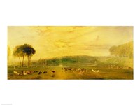 The Lake, Petworth: Sunset, Fighting Bucks Fine Art Print