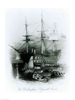 The Bellerophon at Plymouth Sound in 1815 by J.M.W. Turner - various sizes
