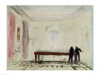 Billiard players at Petworth House, 1830 Fine Art Print