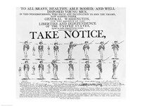 US Army Recruiting Poster Showing Various Positions of a Soldier Under Arms Fine Art Print