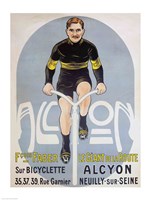 Poster depicting Francois Faber on his Alcyon bicycle Fine Art Print