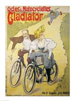 Poster advertising Gladiator bicycles and motorcycles Fine Art Print