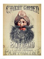 Poster for a Christmas pantomime of 'Blue Beard' Fine Art Print