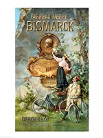 Poster advertising the Fahrrad Werke Fine Art Print