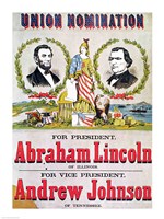 Electoral campaign poster for the Union nomination with Abraham Lincoln Fine Art Print
