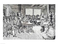 William Penn in Conference with the Colonists Fine Art Print