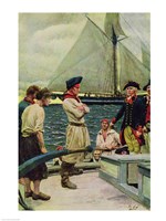 An American Privateer Taking a British Prize Fine Art Print