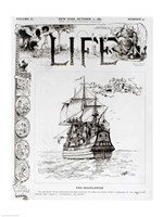 The Mayflower, front cover from 'Life' magazine, 11th October, 1883 Fine Art Print