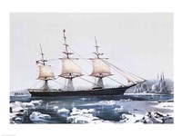 Clipper Ship Red Jacket in the ice off Cape Horn on her passage from Australia to Liverpool by Nathaniel Currier - various sizes