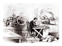 The Progress of the Century: The Lightning Steam Press, the Electric Telegraph, the Locomotive and the Steamboat Fine Art Print