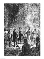 Moravian Missionaries Among the Indians Fine Art Print