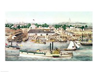 Bird's Eye View of Sixth Street Wharf Fine Art Print