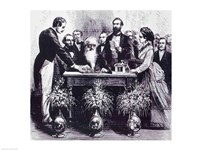 Professor Samuel Finley Breese Morse Explaining the Function of his Invention Fine Art Print
