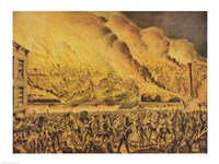 View of the Great Fire of Chicago, 9th October 1871 Fine Art Print