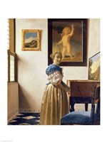 Lady standing at the Virginal Fine Art Print