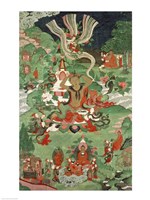 Buddha cutting a tuft of hair, Tibetan temple banner - various sizes