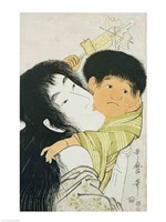 Yama-Uba and Kintoki Fine Art Print