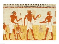 Measuring the land using rope, from the Tomb Chapel of Menna Fine Art Print