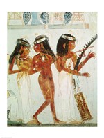 Musicians and a Dancer, from the Tomb of Nakht Fine Art Print