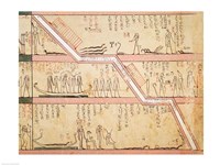 Descent of the sarcophagus into the tomb, from the Tomb of Tuthmosis III Fine Art Print