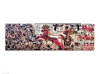 Tutankhamun on his chariot attacking Africans Fine Art Print
