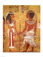 Tutankhamun and his wife, Ankhesenamun Fine Art Print