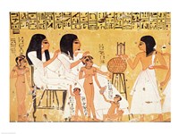 The dead, their family and their servants, from the Tomb of Ankerkhe Fine Art Print