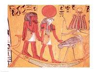 Solar barque with Re-Horakhty Fine Art Print