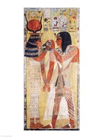 The Goddess Hathor placing the magic collar on Seti Fine Art Print