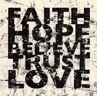 Marble Faith Believe Love by Carole Stevens - 12" x 12"
