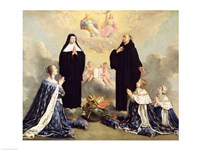 Anne of Austria and her Children at Prayer Fine Art Print