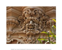 Face In Stone On Buildings Wall Fine Art Print