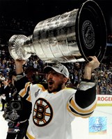 Brad Marchand with the Stanley Cup  Game 7 of the 2011 NHL Stanley Cup Finals(#47) Fine Art Print
