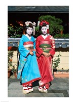 Portrait of two geishas Fine Art Print