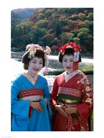 Geishas by a River Fine Art Print