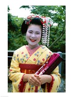 Smiling Japense Geisha Fine Art Print