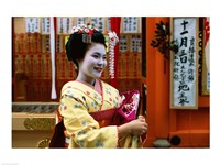 Geisha in Yellow Fine Art Print