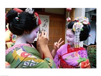 Geishas Photographing Each Other Fine Art Print