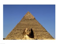 Great Sphinx  Chephren Pyramid  Giza  Egypt Fine Art Print