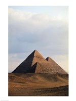 Pyramids on a landscape, Giza, Egypt Fine Art Print