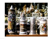 Close-up of beer steins, Bavaria, Germany Fine Art Print