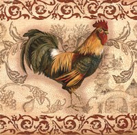 Toile Rooster II by Gregory Gorham - 12" x 12" - $9.99