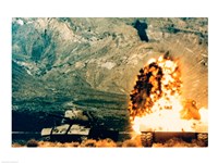 Missile hitting an M47 Tank Fine Art Print