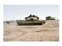 Kuwait: Two M-141 Abrams Main Battle Tanks Fine Art Print