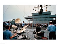 Persian Gulf: A Band Plays For the USS Blue Ridge Fine Art Print