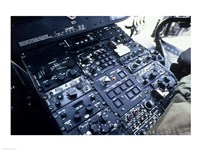 Central Control Console in the Cockpit of a UH-60A Black Hawk Helicopter Fine Art Print