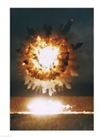 San Clemente, CA The Explosion From A BGM-109 Tomahawk Missle Fine Art Print